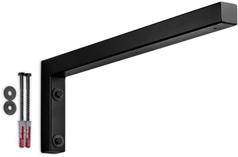 SOTECH 1x Wandkonsole L-Form 450x150x30 mm schwarz matt pulverbeschichtet | robuste Regalstütze zur Wandmontage, besonders geeignet für DIY-Projekte