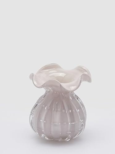 EDG Enzo De Gasperi Vaso Sacchetto H 12 Cm D 10 Cm Vetro Mauve