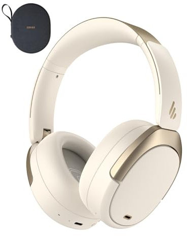 Edifier WH950NB Gen 2 Hybrid Active Noise Cancelling Foldable Headphones, Wireless Over-Ear Bluetooth, 80H Playtime, Hi-Res Audio, LDAC, 8-Level ANC, Spatial Sound, Travel Case for Office Home - Ivory
