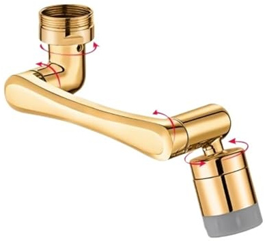 Rotation Extender Faucet Aerator - Plastic Splash Filter for Kitchen Tap and Washbasin Faucets(Gold)