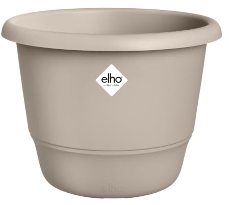 elho Amiga Rund 47cm Blumentopf - Mushroom Beige | ∅ 47 x H 35.3 cm | für den Innen- und Außenbereich | 100% recyceltes Plastik
