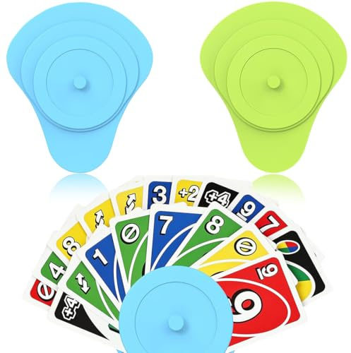 OIXEYA 2 Pièces Porte Carte Enfant, Triangulaire Poignée Support Carte à Jouer, Plastique Support Carte Adapté Aux Enfants, Adultes, Personnes Âgées pour Les Jeu de Cartes UNO