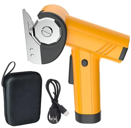Mulcort Forbici Elettriche per Tessuti Forbici a Batteria Portatili per Tessuti Senza Fili con Luce LED 4 Livelli di velocità e Indicatore di Batteria Corda Tappeti in (Bianca)