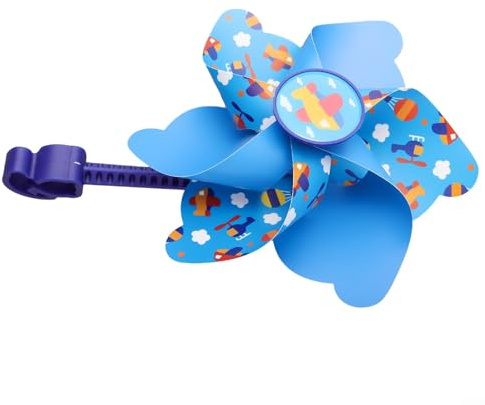 Chroavel Children's Bicycle Handlebar Windmill Decoration Made of PVC and PC for Pram Scooter Tricycle with 2-2.5 cm Holder Colourful Colours 2 Pieces (2)