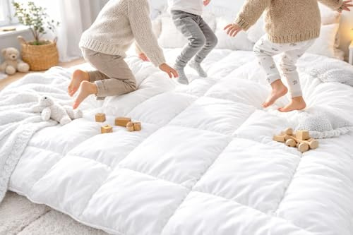 Merino Wool Bettwäsche aus Reiner Wolle, 10,5 Tog, 500 g/m², Steppdecke, 140 x 200 cm, Einzelbettgröße