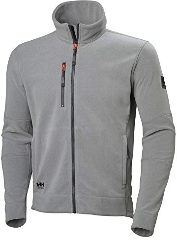 Helly Hansen Workwear Herren Kensington Fleece Jacket Polo Sweater, Grey Melange, XL