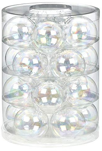 MAGIC Weihnachtskugeln Glas 6cm 20 STK. Christbaumkugeln Farbe: Iris transparent
