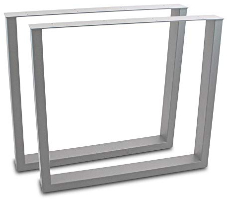 BITUXX® Tischbeine Tischkufen Tischgestell Tischuntergestell Stahl Metall Eckig (90x72, Grau)