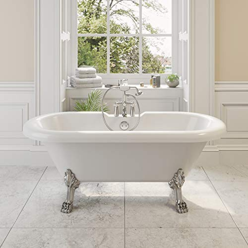 Traditional Oxford Freestanding Bath Double Ended Dragon Feet Acrylic White 1500mm