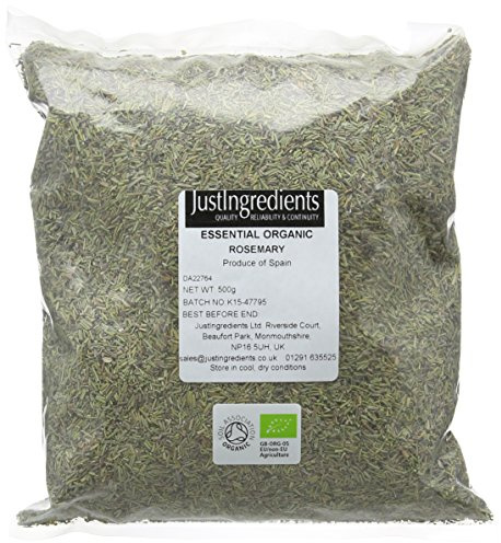 JustIngredients Bio-Rosmarin Organic Rosemary 500g, Premium Dried Rosemary Leaves, Aromatic Organic Herb for Cooking, Tea & Seasoning, Woody, Lemon-Pine Flavour