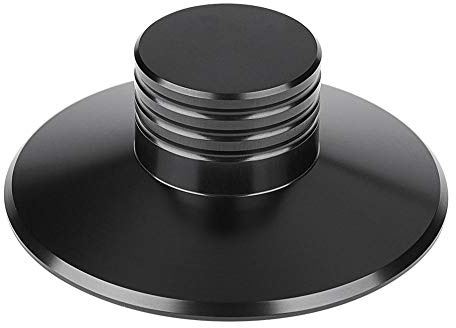 skivvikt LP-stabilisator, 120G metall LP skivspelare skivstång stabilisator med mjuk baskudde för CD-spelare chassihögtalare, svart