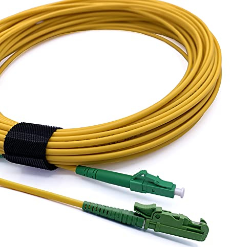 Elfcam® - 3m LWL Glasfaser-Kabel E2000/APC auf LC/APC Stecker, Simple Singlemode 9/125μm OS2 Patchkabel, Lichtwellenleiter LSZH (3M)