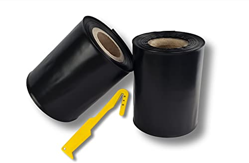 dm-folien Dachrinnenschlauch 1 Rolle= 12 Meter inklusive hochwertigem Folienschneider - Schlauch für Regenrinne (Schwarz - 12 m)