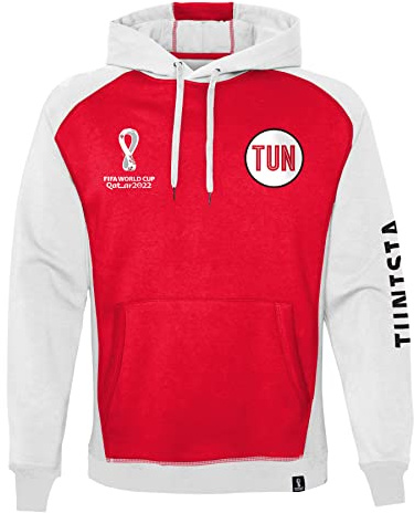 FIFA Sweat à Capuche Officiel de la Coupe du Monde 2022 Shirt, Rouge/Blanc, S Homme