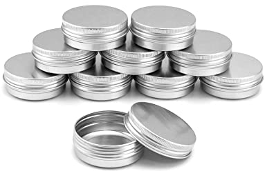 QWORK® 30 Pièces Pots Rond en Aluminium avec Couvercle, Pot Vide Cosmétiques Pot Vide Cosmétiques pour Maquillage, Crème, Baume à Lèvres, Stockage de Voyage (30ml)