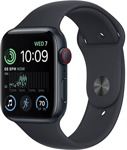 Apple Watch SE (2nd Gen) (GPS + Cellular, 40mm) - Midnight Aluminum Case with Midnight Sport Band, M/L (Renewed)