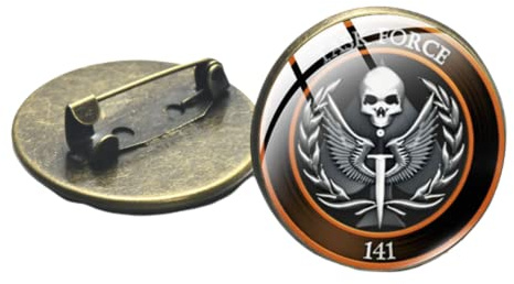 Task Force 141 Brosche Abzeichen Delta Force Black Ops SAS Militär Armee Taktische Runde Brosche US Army Special Force Glas Anstecknadel Geschenk, Metall