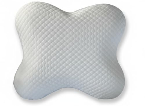 Supply24 Gelschaum Schmetterlingskissen für Rücken-, Bauch- & Seitenschläfer Kopfkissen 50x44x12 Ortopädisches Ergonomisches Nackenstützkissen Memory Schaum X Förmig Soft weich