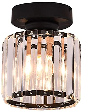 Glomora Plafonnier en Cristal Moderne pour Salon, Petits Cristaux De Lustre pour Couloir, Espace De Vie Et Cuisine(carré)