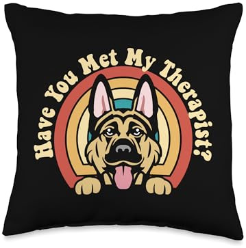 Therapy Dog by TD Emotional Support Therapy Dog German Shepherd Breed Alsatian Throw Pillow, 16x16, Multicolor