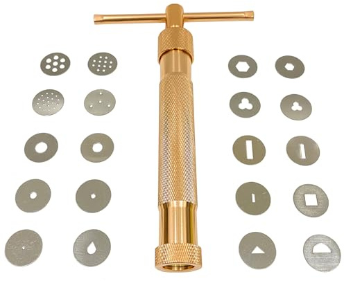 HEVERP Rostfritt stål lera extruders sockerpasta extruderare tårta fondant dekorationsverktygssats (laxrosa), 4336842422