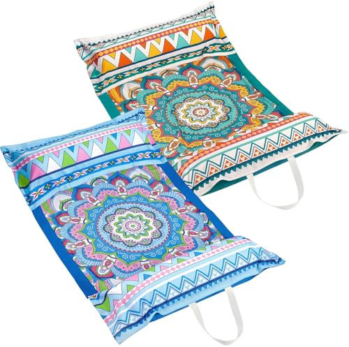 WERNNSAI Pool Float for Adults - 2 Pack Inflatable Pool Floats Boho Style Water Hammocks Fabric Mesh Pool Float Set Multi-Purpose Water Lounge Chair Swimming Pool Hammock for Summer Beach Party