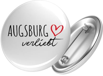 Huuraa Button Augsburg verliebt Geschenk Größe 25mm Augsburg Geschenkidee