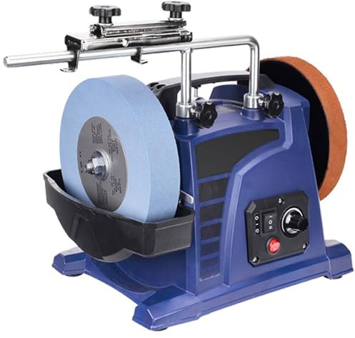 Afilador de cuchillos refrigerado por agua de baja velocidad de 8/10, máquina pulidora de amoladora de cuchillos húmeda de escritorio eléctrica, tijeras de pulido de banco multifuncionales, cuchillos