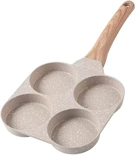 Poêle à Pancakes 4 trous, Anti-adhésive Poêle à Oeufs, Poêle à Omelette Pour le Petit Déjeuner, Hamburgers Aux Oeufs, Galettes de Légumes, Convient aux Cuisinières à Gaz, Cuisinières à Induction