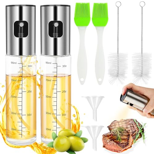 Volhuluk 8 Pcs Öl Sprühflasche Set, 100ml Ölsprüher Flasche mit Skala, Ölsprüher zum Kochen, Ölsprüher für Speiseöl, Feiner Sprühnebel, Oil Sprayer zum Grillen, Salat, Kochen, Backen, Grillen