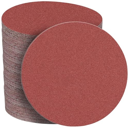 STEBRUAM 50pcs 150mm Sanding Discs 150 Grit for 6inch Random Orbital Sander | 150MM Sanding Pads,No Holes Hook and Loop Sand Paper for Dry Wall Sander,Wide Application