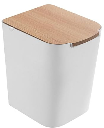 Opilroyn Papelera con tapa, cubo de basura de suelo,Papelera de escritorio para uso doméstico con tapa basculante - Recogedor de basura de gran capacidad para papel para