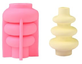 Kerzengießformen Kreis Silikon Vase Form Diy Gips Harz Blume Anordnung Container-Rosa