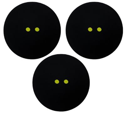 FLCPJGV 3 Stück Doppel Gelb Punkt Squash Bälle Anfänger 39mm für Outdoor Spiel Sport