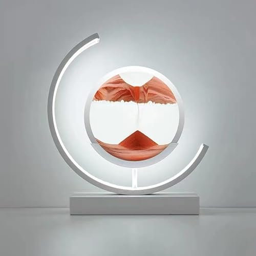 Lot de 3 veilleuses 3D en forme de sablier coulant pour chambre à coucher et salon Gris clair