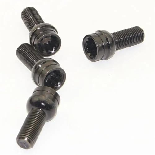 GYTTAK Reifenschraube Radmutter Auto-Radschrauben, Muttern, Stehbolzen 1K0 698 137 M14 * 1,5 Mm Stahl-Radschrauben- Und Sicherungsradmuttern-Set Mit Schlüssel