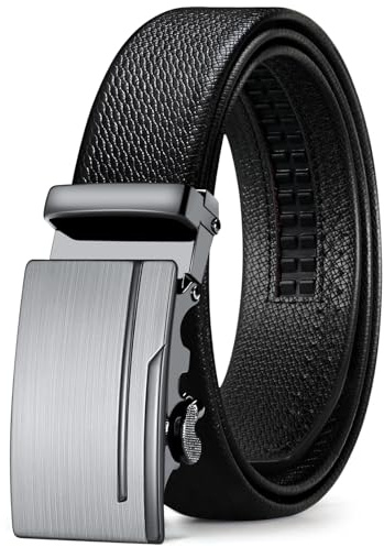 ITIEZY Automatik Gürtel Herren, Ledergürtel Ratsche ohne Löcher, 35mm Gürtel für Herren Business Anzug, Größe Angepasst