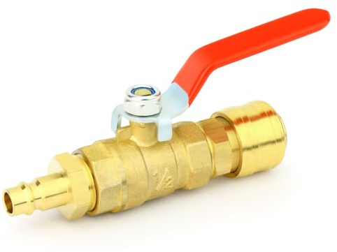ERGAOBOY 1 pièces kit d’adaptateur de vanne à bille en laiton, 1/2 BSP femelle et mâle compresseur d’air Robinet à soupape Fiche de connexion rapide pour camping-car système d’arrosage Irrigation