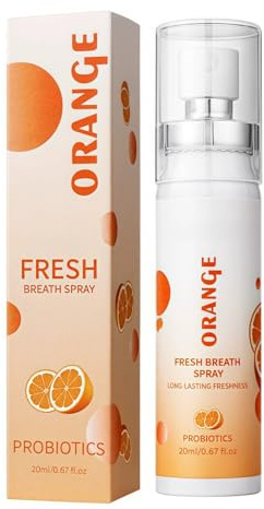 Fruit Oral Breath Spray,Pro-Biotic Oral Spray,Breath Freshener Spray,Oral Care Spray,Long-Lasting Mouth Freshener,Mouth Spray for Bad Breath,Breath Fresheners for Adults,Dry Mouth Spray,Orange