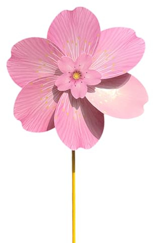 Garden Wind Spinners - Garden Pinwheels | Cherry Flower Windmills Spinners Toys | Pink Windmills Kids Toys Wedding Decorations Photo Props, Outdoor Decor for Yard Lawn Patio Balcony
