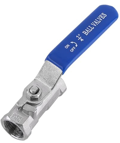 TICFOX Stainless Steel Ball Valve, 1pc Stainless Steel SS304 Reduced Port Pipe Ball Valve Female Threads Shut Off Switch for Industrial Plumbing & Gas Systems(1/4 BSP)