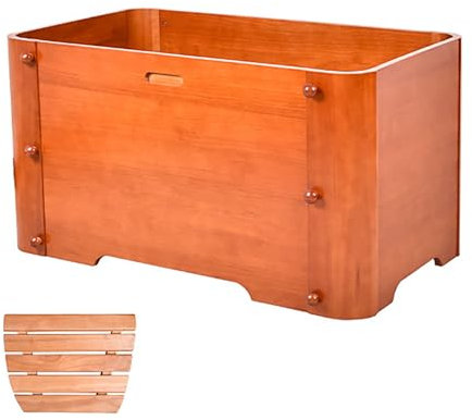 Kit de bañera independiente de madera, bañera profunda tradicional japonesa de spa, bañera portátil for adultos, bañera compacta for dormitorio/spa, bañera independiente de madera maciza.(105CM)