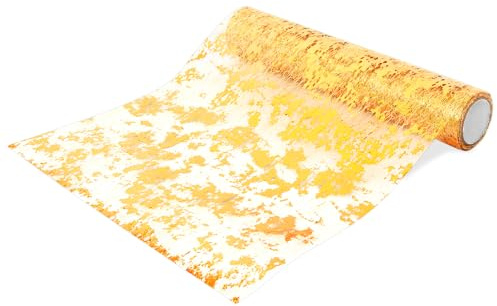 Tischläufer Gold - 28CM×460CM Tüllstoff Tischläufer Papier Rolle, Gold Deko kann als deko Hochzeit, Advent, Weihnachten, Muttertag, Karneval, etc. verwendet Werden