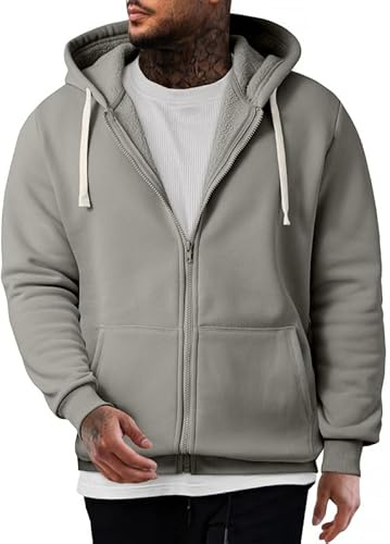 Elegancity Herren Hoodie Mit Reißverschluss Langarm Kapuzenpullover Warm Sweatjacke Hoody Sweatshirts S-3XL