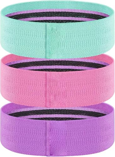 Élastique Musculation Zumhigh - Ensemble de 3 Bandes de Résistance avec Ancrage de Porte pour Entraînement Pilates Yoga Rééducation Physique et Élastique Musculation Traction Vert Rose Violet