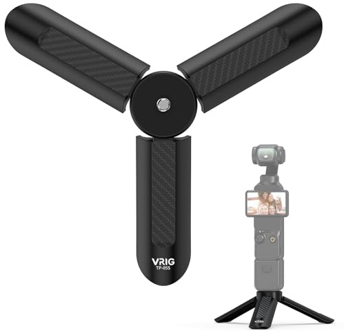 VRIG TP05S Mini Tripod for DJI OSMO Pocket4 & Pocket3,Portable Pocket Stand Desk Small Handheld Selfie Stick with 1/4 Screw Vlog for Insta360 Luna Ultra,Insta360 X6/X5/X4/X3 /DJl Osmo Action 6/5Pro/4