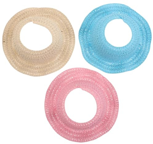 CHICAMPERA 3piezas Sombreros De Tejidos Estilo Playero Mini Sombreros para Muñecas De Accesorios De Disfraz DIY