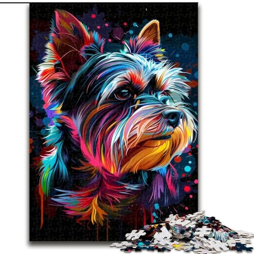 Adult Jigsaw Puzzles 1000 Pieces Yorkshire Terrier Dog Jigsaw Puzzle Made of cardboard,Interactive Family Game, DIY Home Decor, Challenging Brain Teaser Gift 1000pcs(26x38cm)