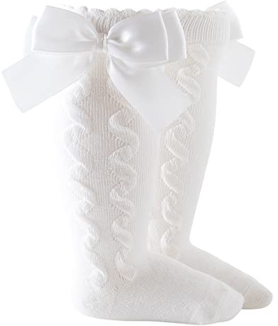 Generisch Calcetines de bebé para niños, medias de pantorrilla, calcetines para niñas hasta la rodilla, calcetines de longitud de princesa, cuidado del bebé, recién nacido, regalo para niñas, beige, 3