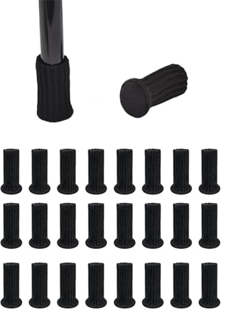 Stuhlsocken, 24 Stück Elastisch Möbelsocken Gestrickte, Filz Rund Stuhlbeinkappen Stuhlbeinschoner, Ideal Filzgleiter für Stühle, Vermeiden Kratzer und Lärm (Schwarz)